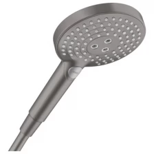 Душевая лейка, 120 мм, 3 струи, черный матовый хром, Hansgrohe Raindance Select S 26531340